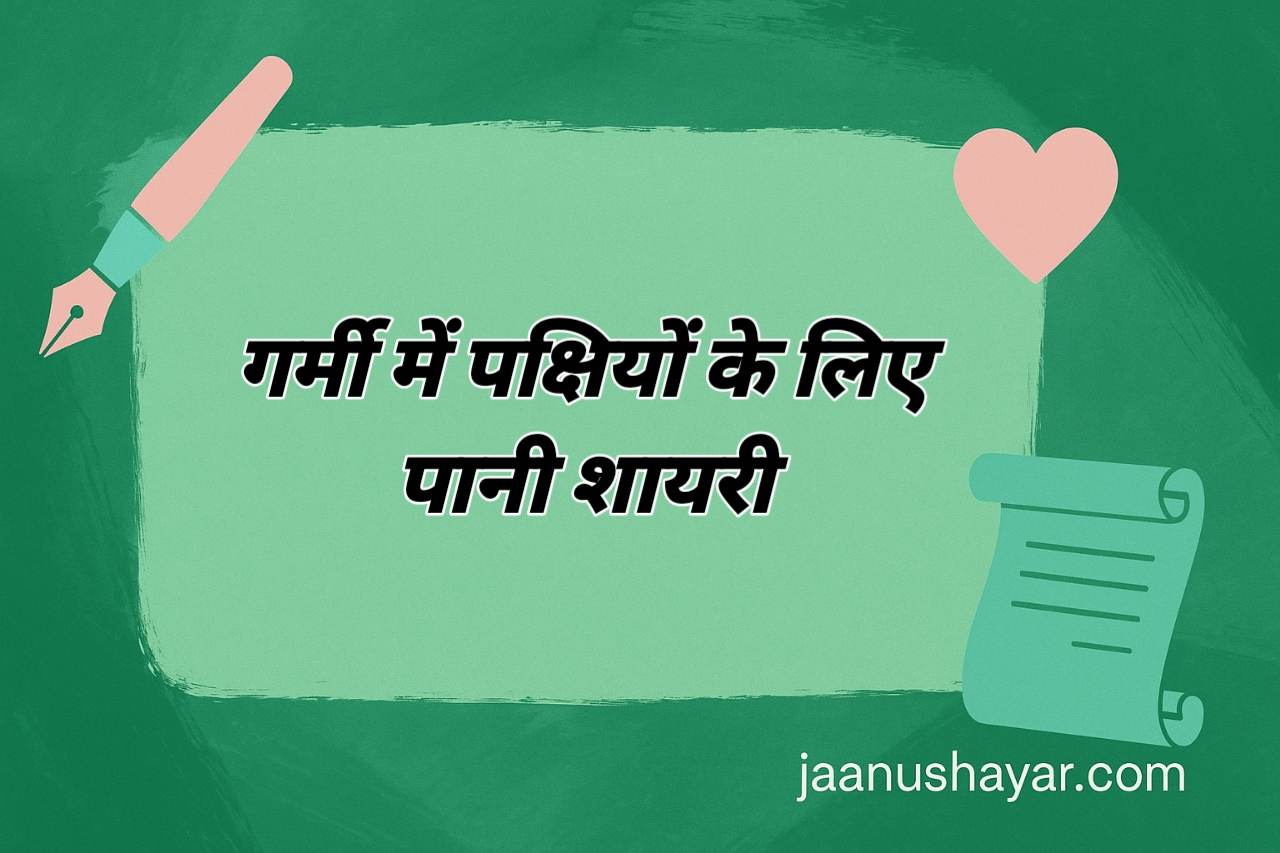 पक्षियों के लिए पानी शायरी